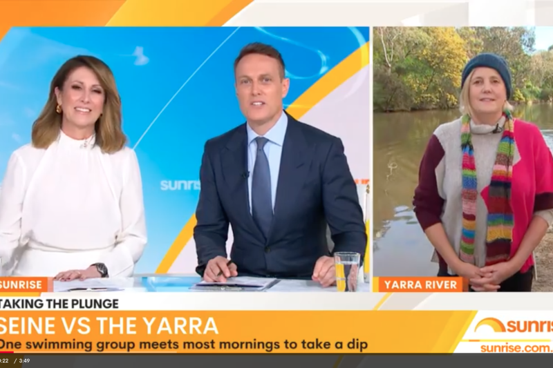 7 Sunrise Interview on swimming in the Yarra